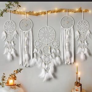 Dream Catchers Boho Wall Decor Moon and Sun Feather Handmade Traditional Dream
